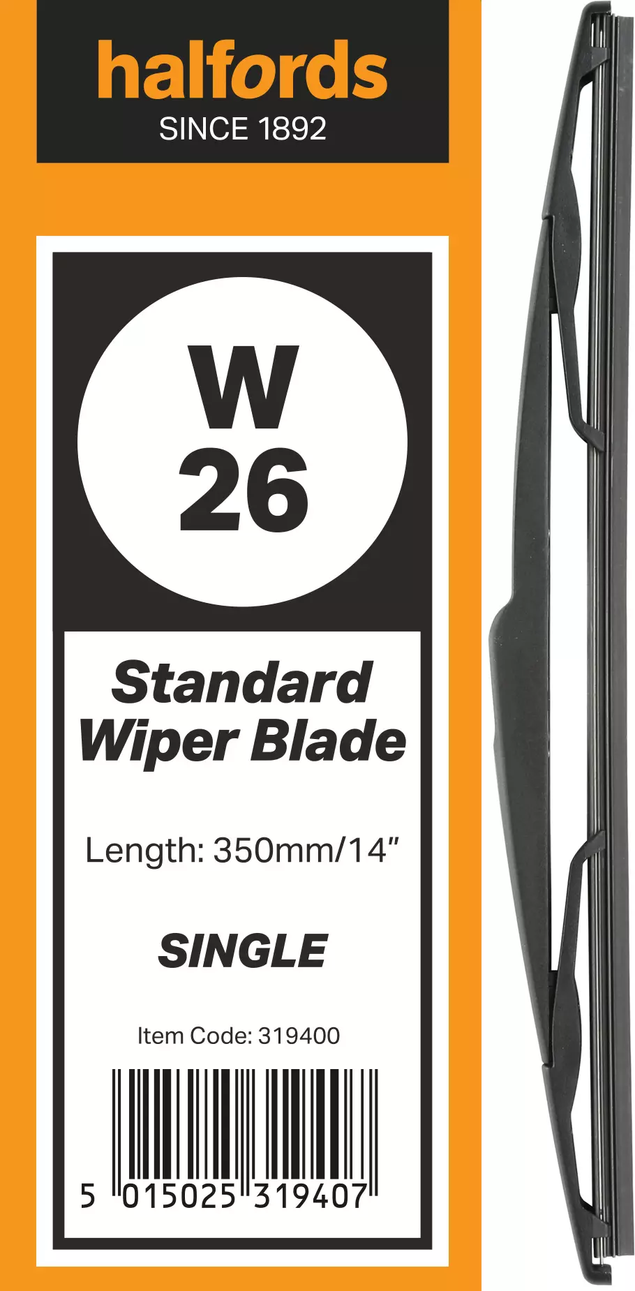 Halfords W26 Wiper Blade - Single 
