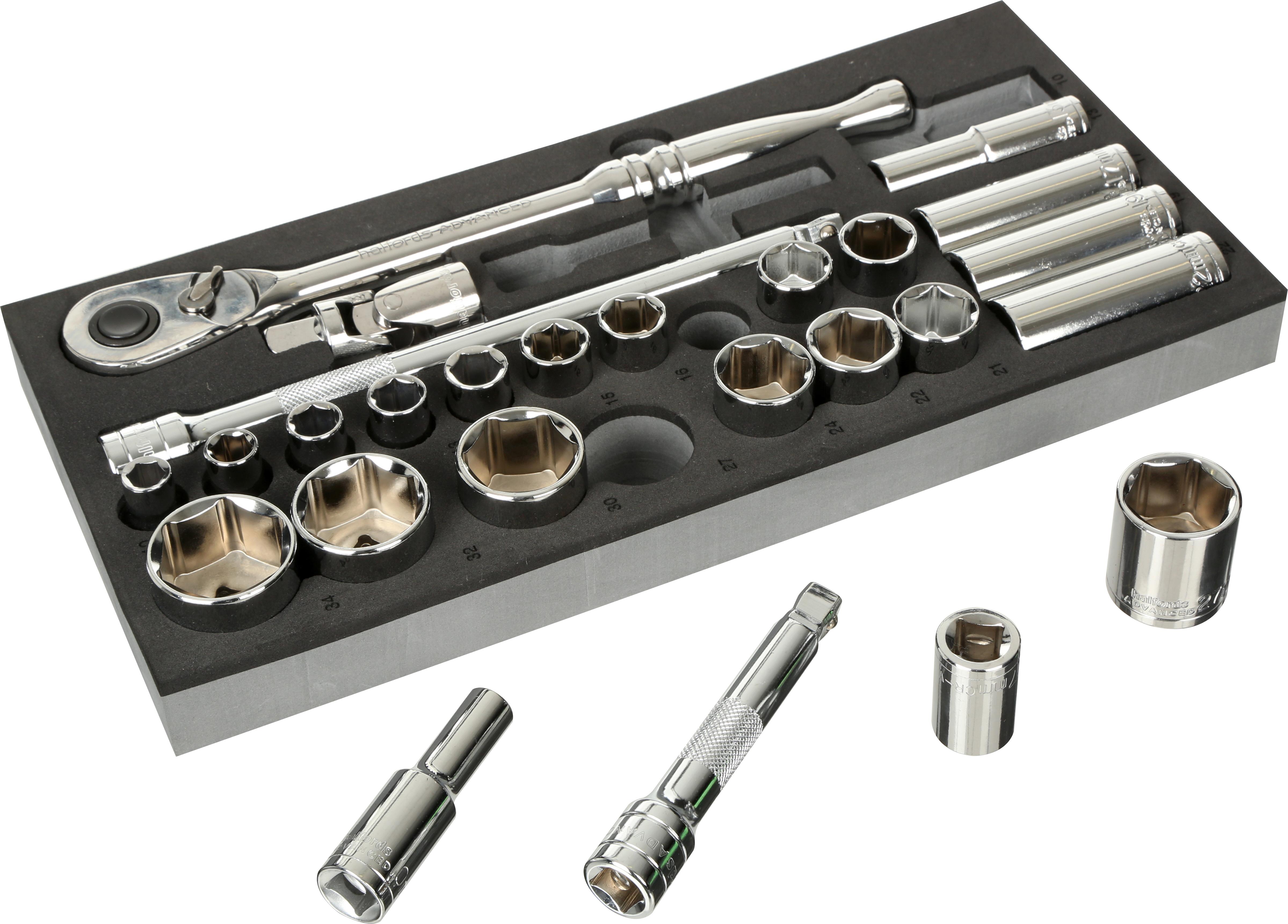 Halfords Advanced 26 Piece 1 2 Socket Set Modular Tray