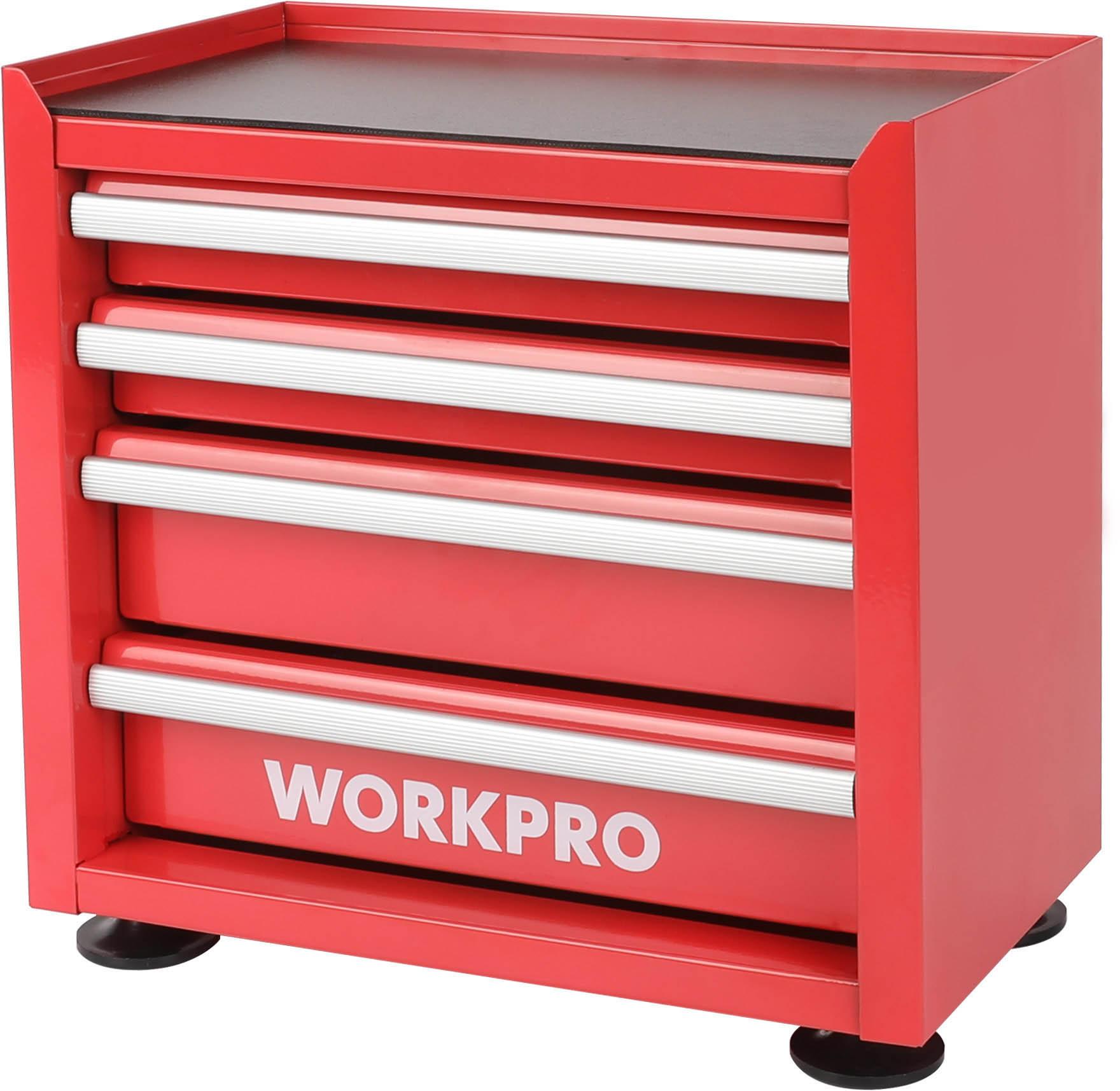 WORKPRO Mini Tool Cabinet 4 Drawer Red
