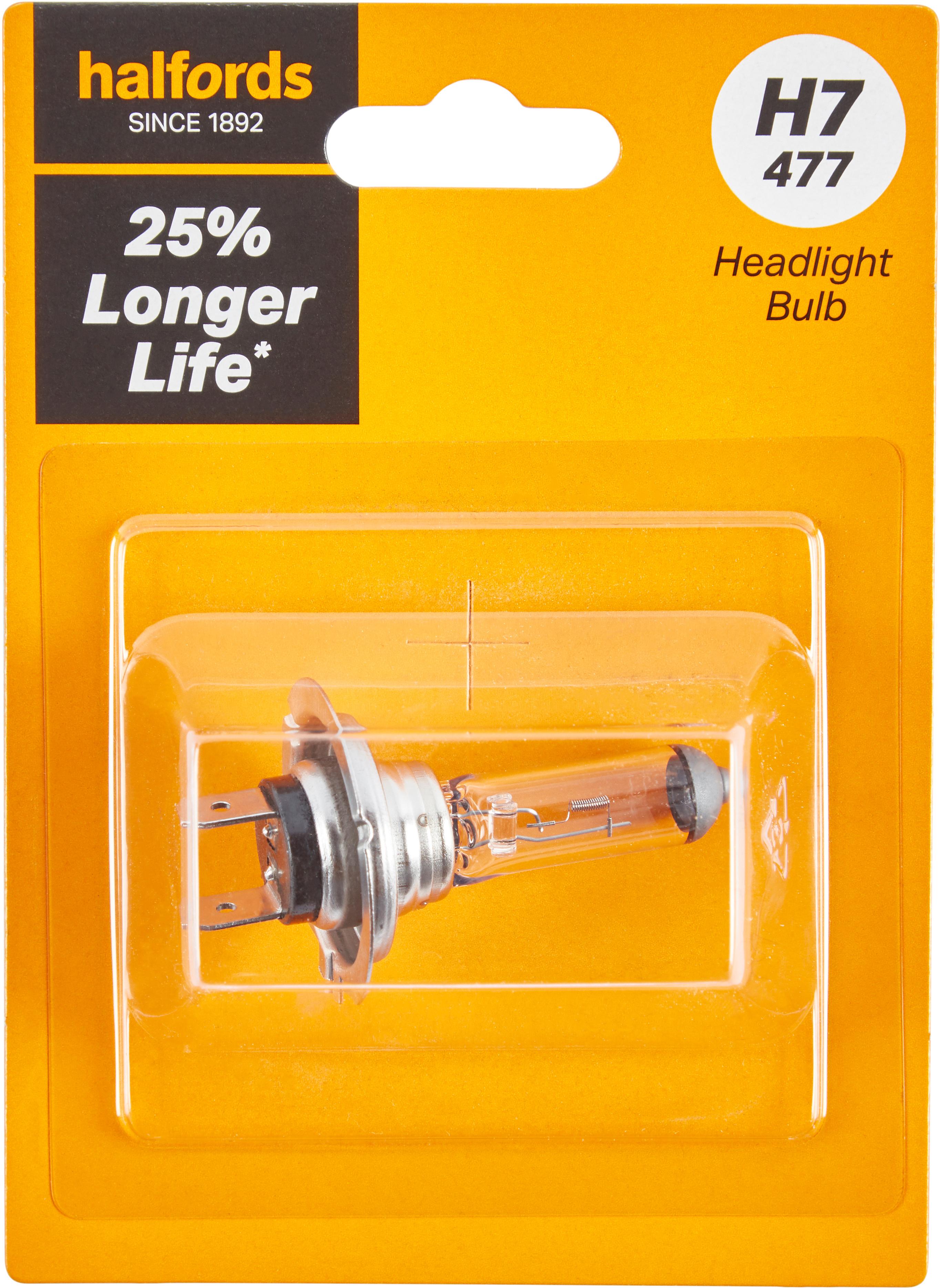 H7 477 Car Headlight Bulb Halfords +25 