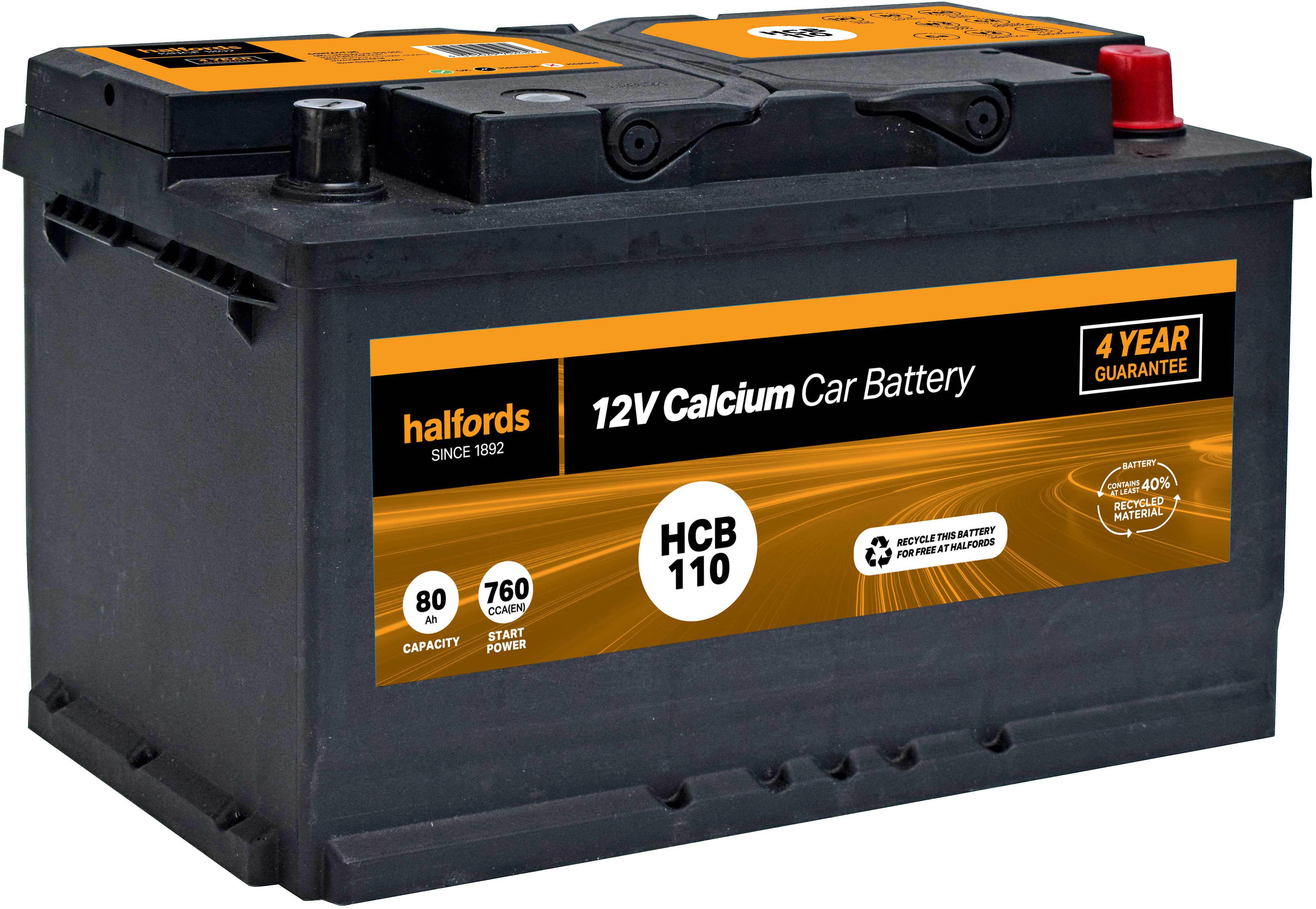Halfords Hb110 Lead Acid 12v Car Battery 3 Year Guarantee Halfords Uk