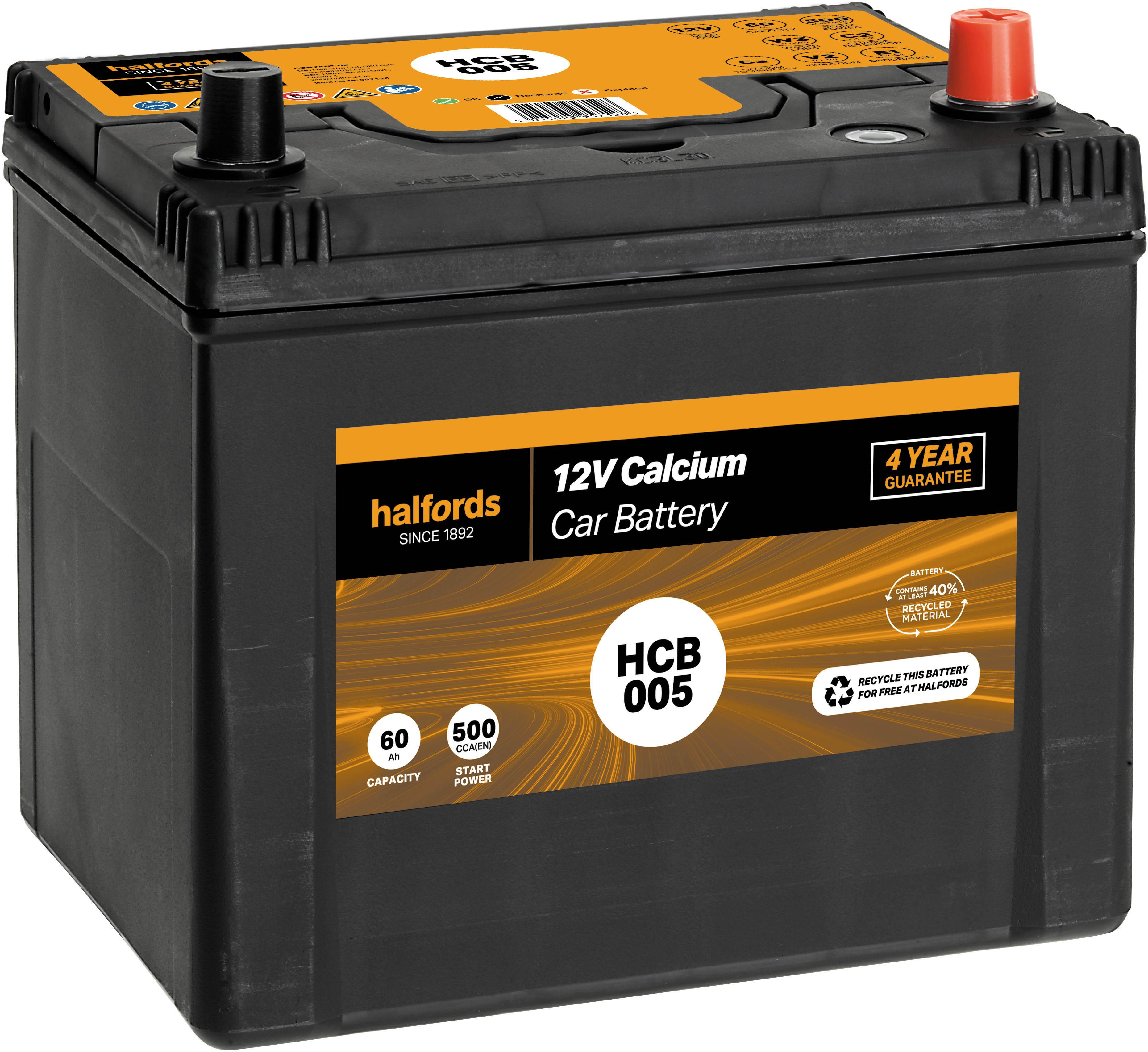 Halfords HB005 Lead Acid 12V Car Battery 3 Year Guarantee Halfords UK