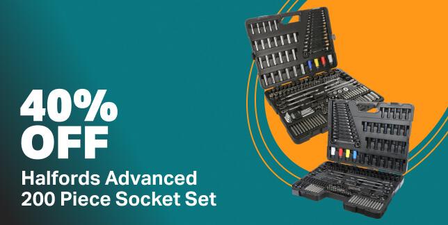 40% off Halfords Advanced 200 piece socket sets