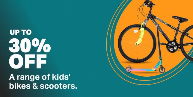 Up to 30% off a range of kids' bikes & scooters