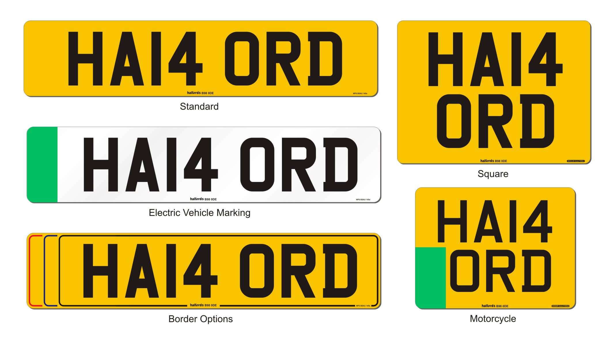 Current Style Number Plates