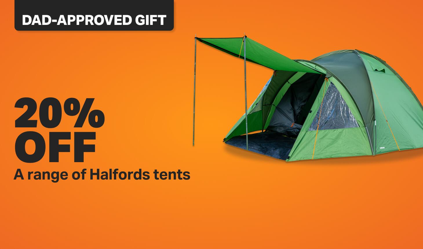 Up to 20% OFF a range of Halfords tents