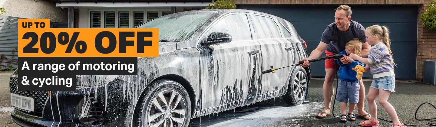 Up to 20% off a range off motoring & cycling