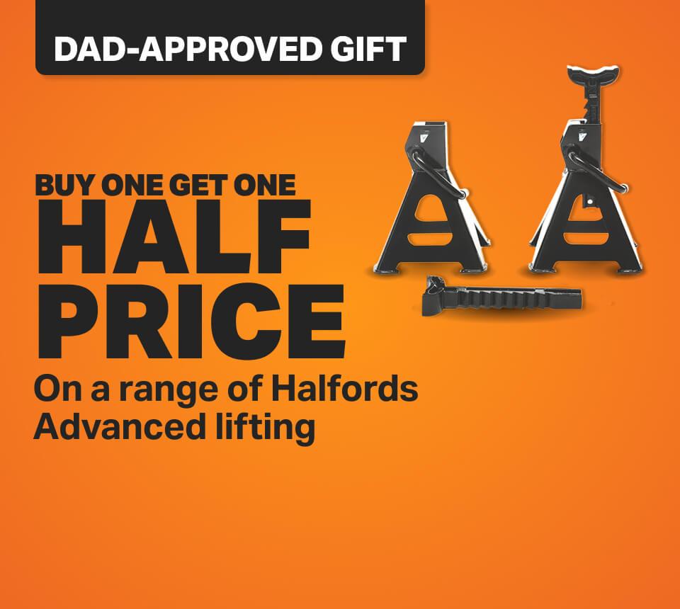 Buy one get one half price on a range of Halfords Advanced lifting 