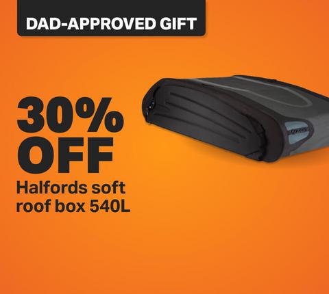 30% off Halfords soft roof box 540L