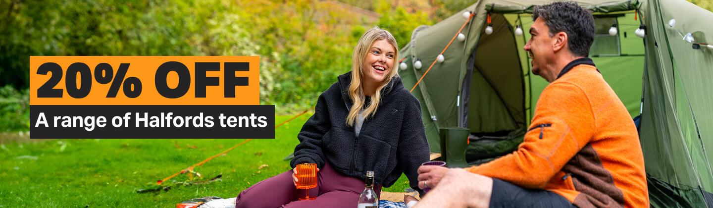 20% off a range of Halfords tents