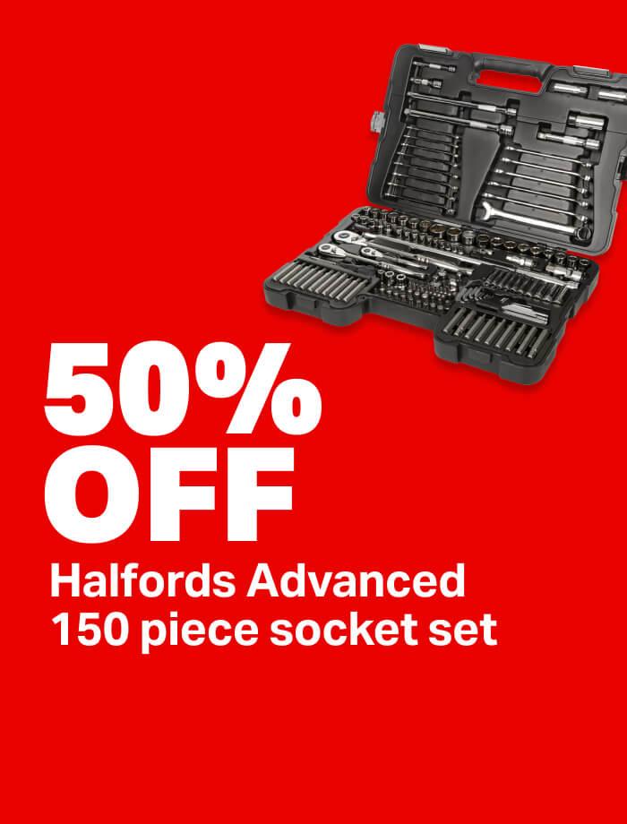 50% OFF Halfords Advanced 150 piece socket set