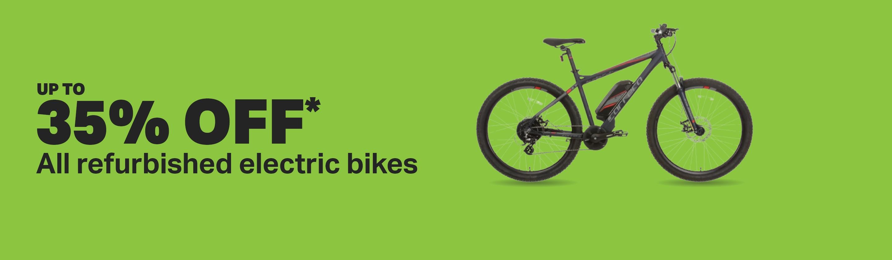 Up to 35% off* All refurbished electric bikes