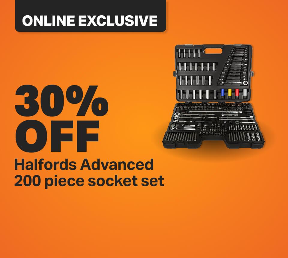 Halfords Advanced 200pc Socket and Ratchet Spanner Set
