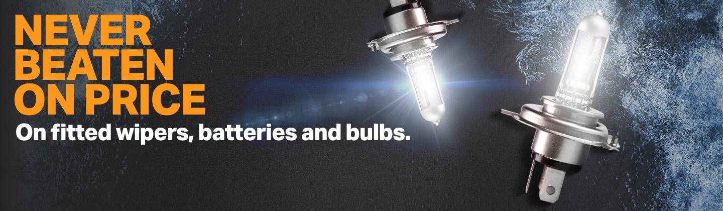 NBOP on fitted Bulbs, Wiper Blades & Batteries 