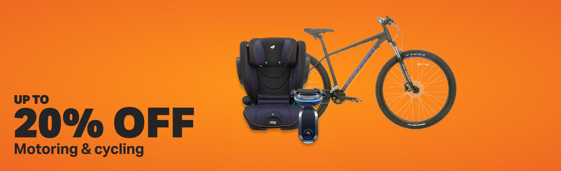 Up to 20% off Motoring and Cycling - Reclaim the routine
