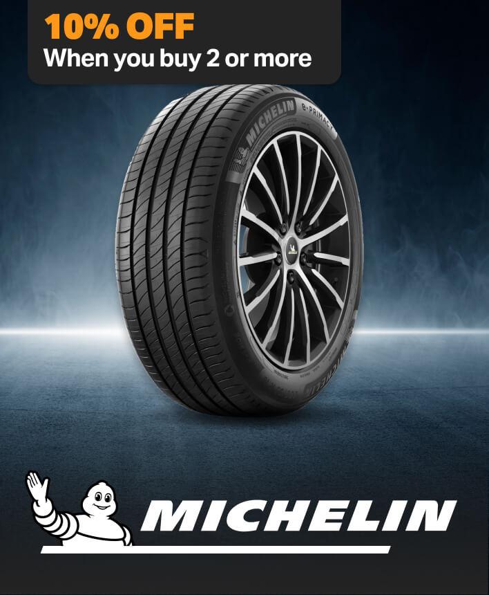 Up to 10% Off two or more Michelin tyres