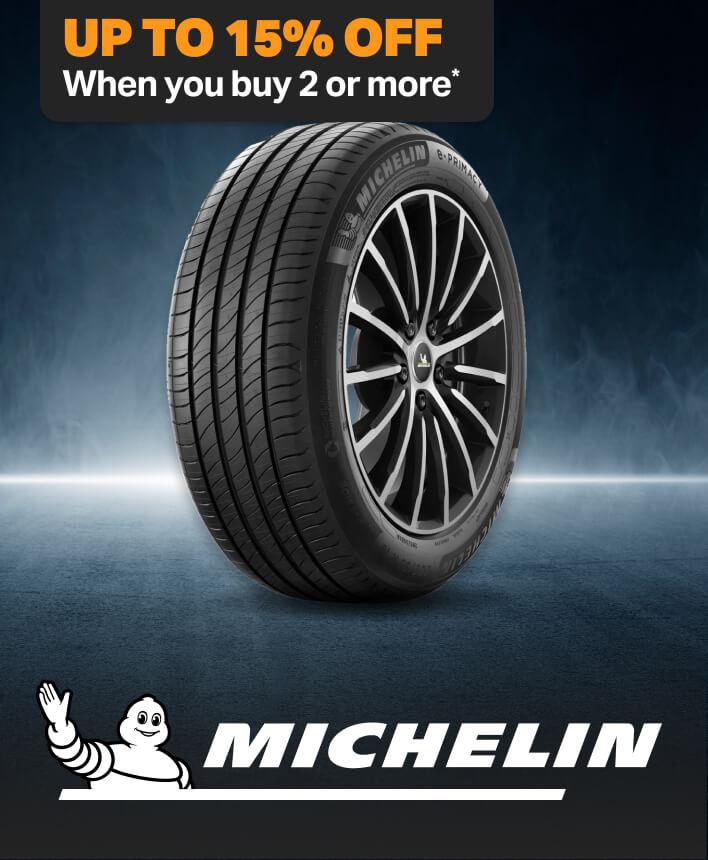 Up to 15% Off two or more Michelin tyres Use code ‘NEWTYRES’