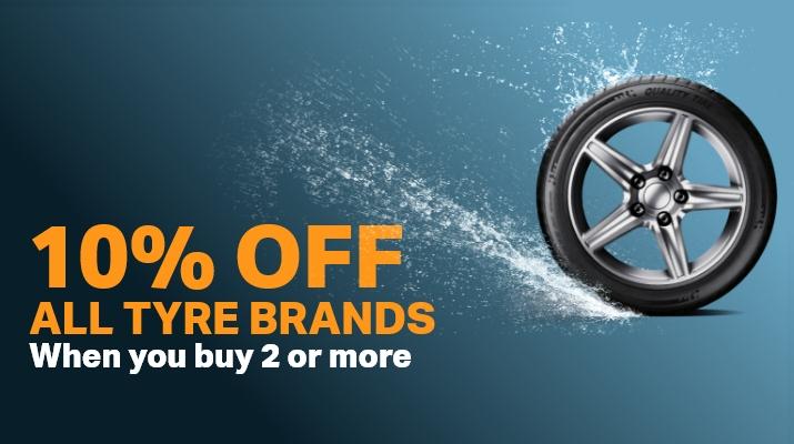 off all Tyres when you buy 2 or more 