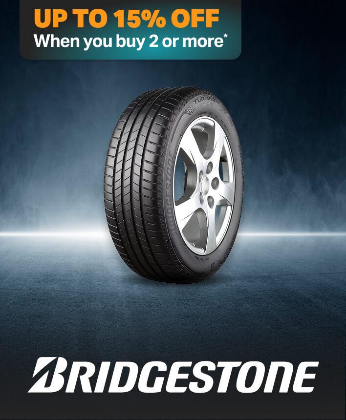 Up to 15% Off two or more Bridgestone tyres
