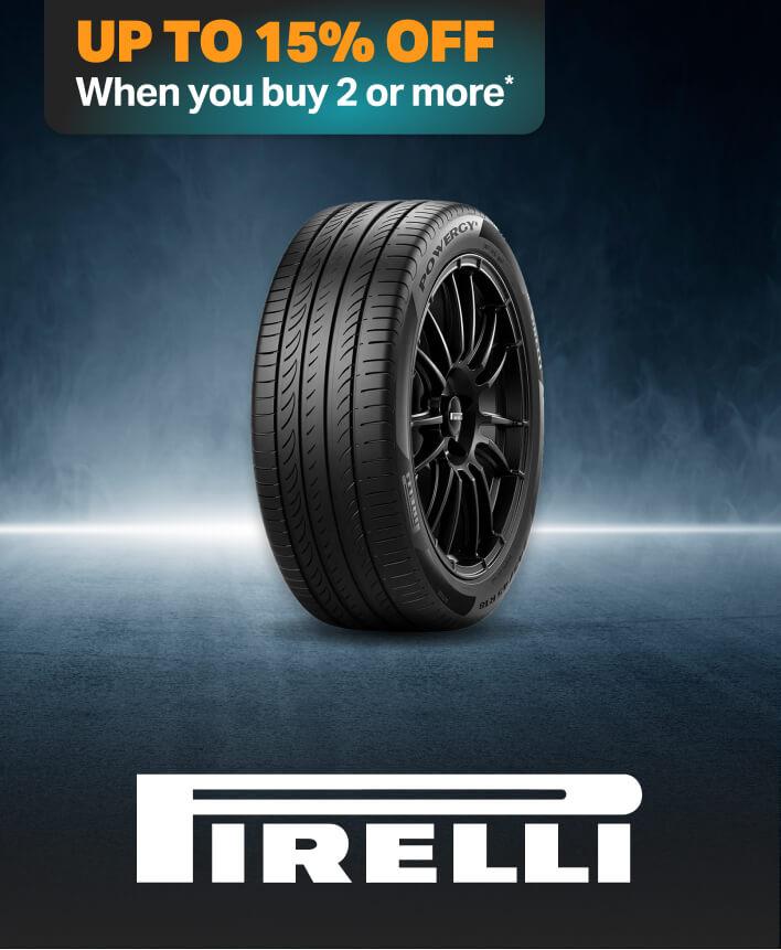 Up to 15% Off two or more Pirelli tyres