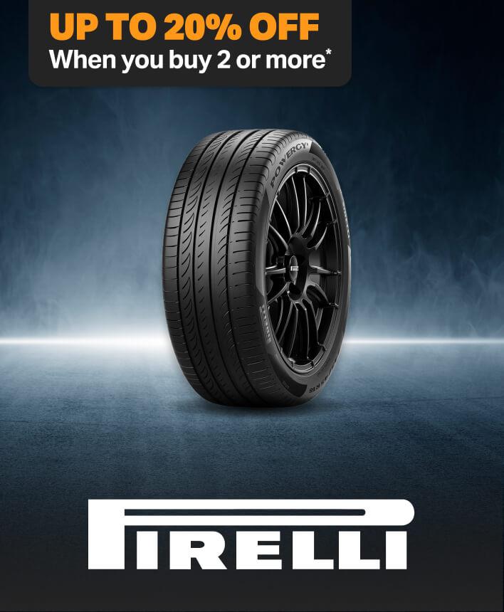Up to 20% Off two or more Pirelli tyres