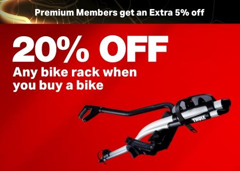 20% off any bike rack when you buy a bike
