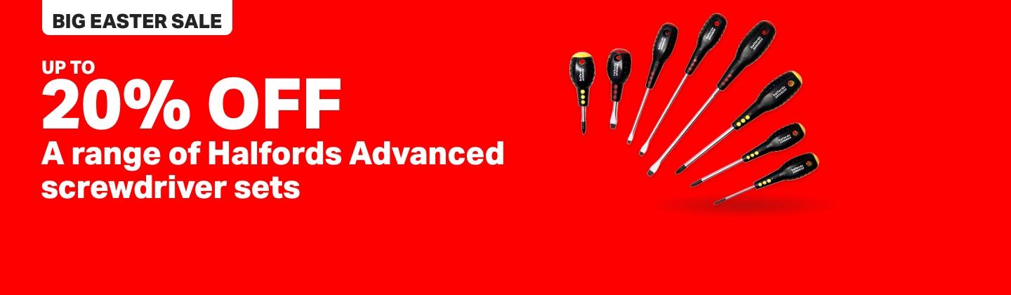 BIG EASTER SALE 20% OFF A range of Halfords Advanced screwdriver sets
