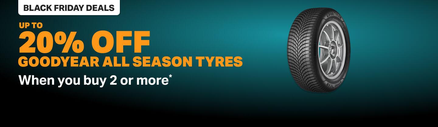Up to 20% off Goodyear all season tyres Tyres