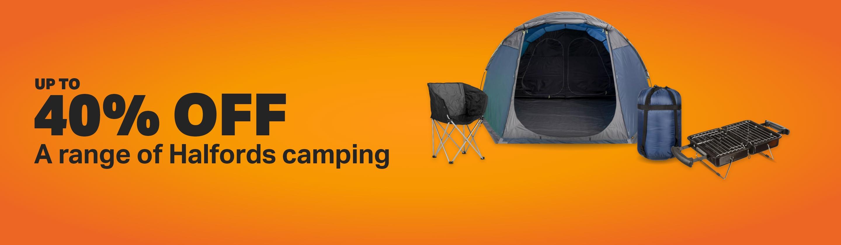 Up to 40% off a range of Halfords Camping