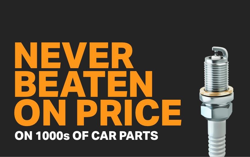 Never beaten on price on 1000s of car parts