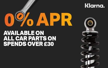 0% APR available on all car parts on spends over £30