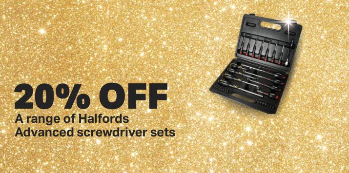 20% off a range of halfords advanced screwdriver sets