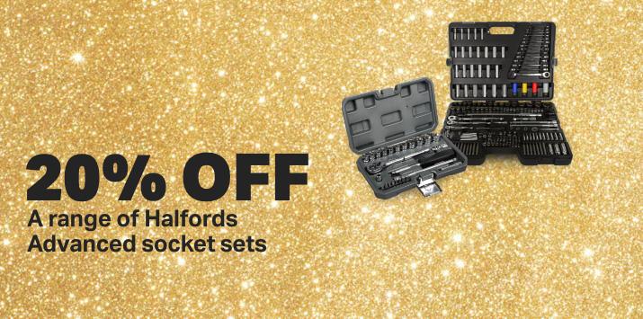 20% off a range of Halfords Advanced Socket Sets