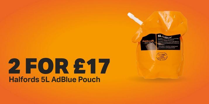 2 for £17 Halfords 5L AdbBlue Pouch