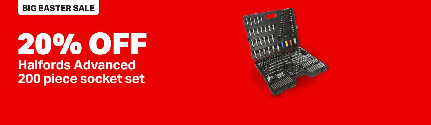 20% off Halfords Advanced 200pc socket set