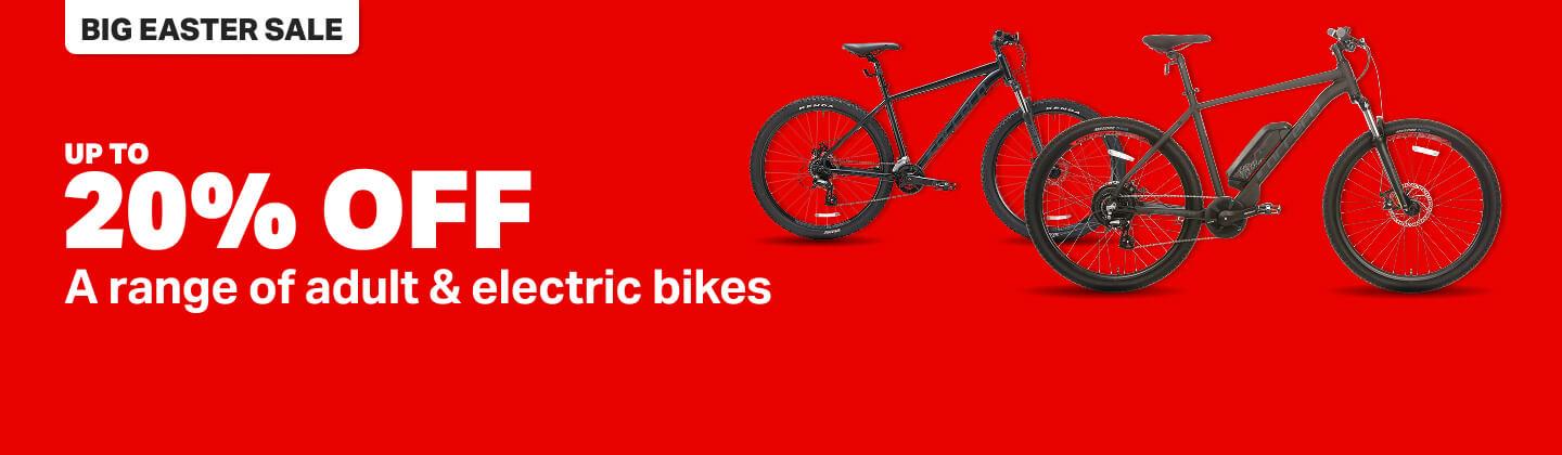 Up to 20% off a range of adult & electric bikes