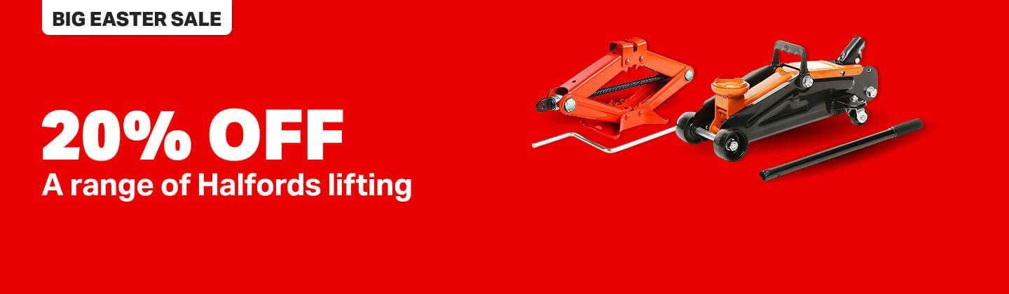 20% off a range of Halfords lifting