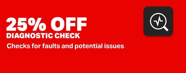 25% off diagnostic check was £54.99 now £41.24