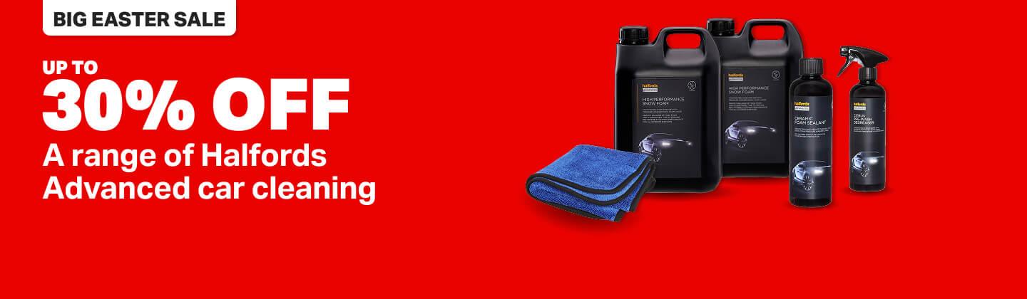 Up to 30% off a range of Halfords Advanced car cleaning