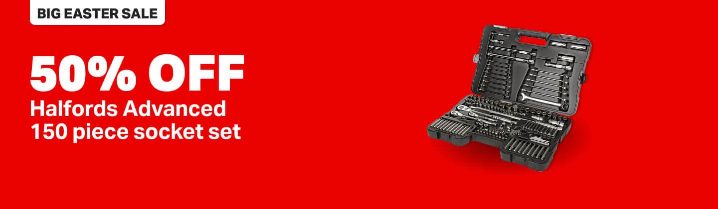 50% OFF Halfords Advanced 150pc socket set 