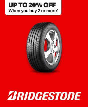 Up to 20% Off two or more Bridgestone Use code NEWTYRES