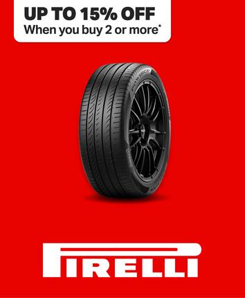 Up to 15% off two or more Pirelli Use code NEWTYRES