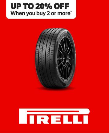 Up to 20% off two or more Pirelli Use code NEWTYRES