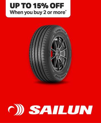 Up to 15% Off two or more Sailun tyres Use code 'NEWTYRES'