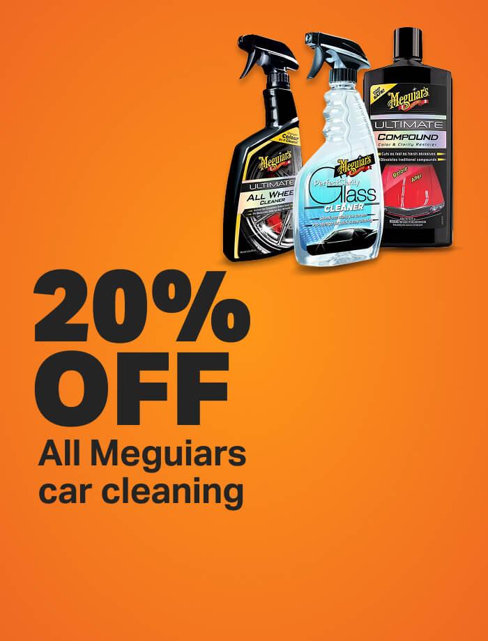 20% OFF all Meguiars car cleaning