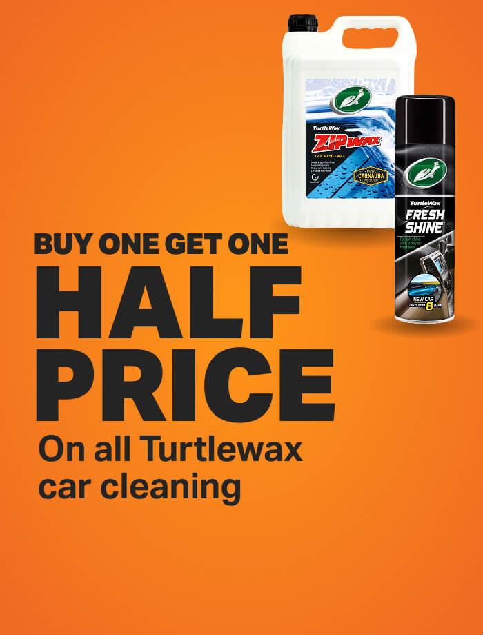 Buy one get one half price on Turtlewax car cleaning