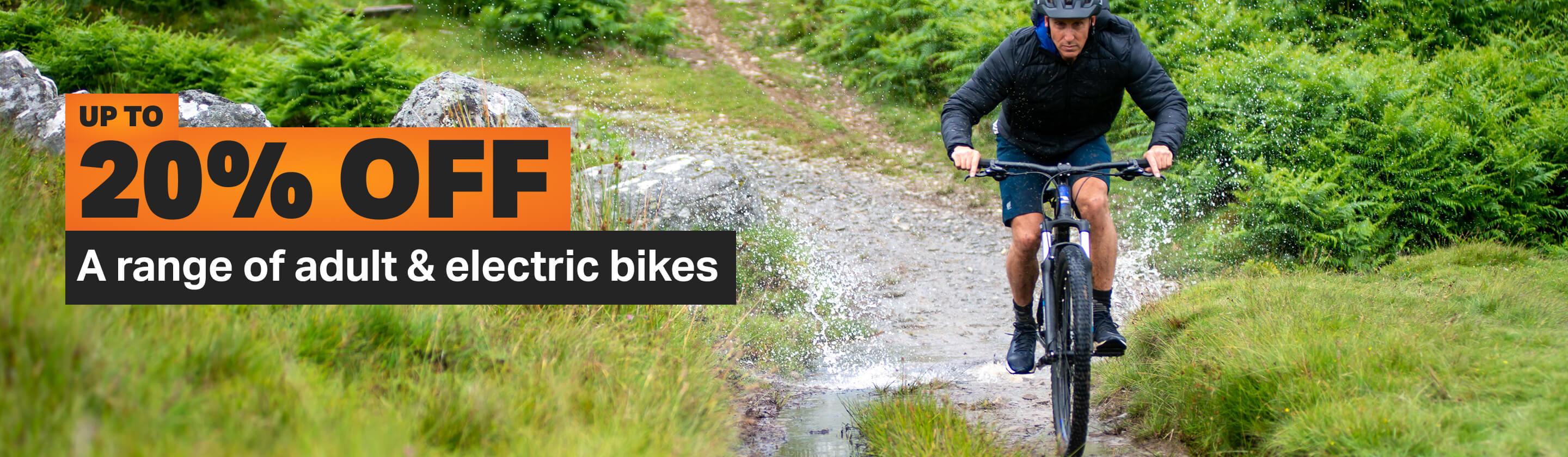 up to 20% off a range of adult & electric bikes