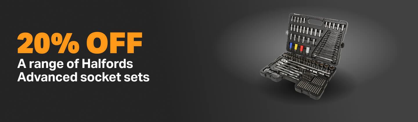 20% off a range of Halfords Advanced socket sets