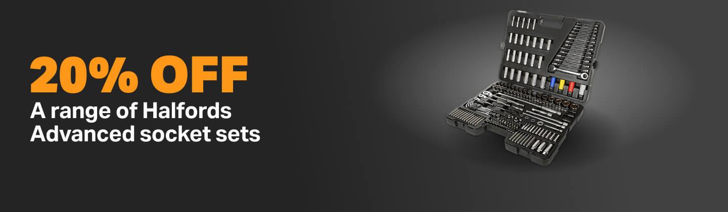 20% off a range of Halfords Advanced socket sets