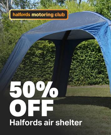 50% off Halfords air shelter 